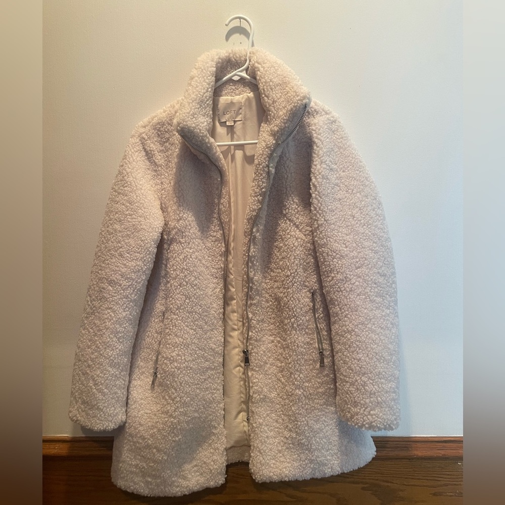 Loft cream fur coat